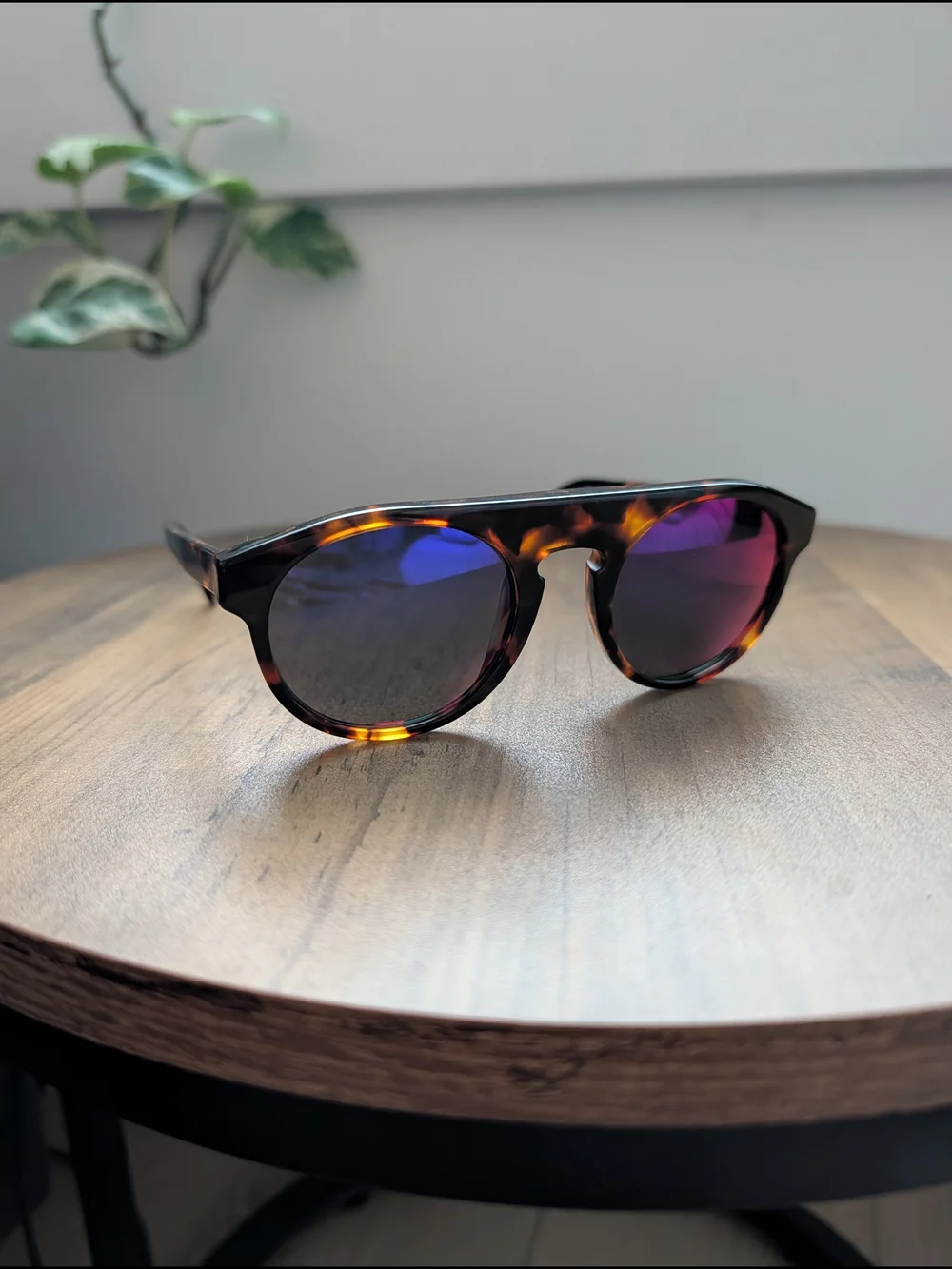 RetroSuperFuture Racer Montana Tortoiseshell Sunglasses Purple Mirrored Lenses